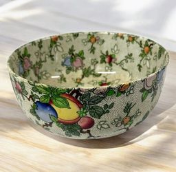 Vintage Bourne & Leigh Pomegranate Chintz Bowl 9.5” Burslem England c1930s