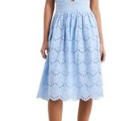 French Connection Appelonga Anglaise One-Shoulder Midi Dress 