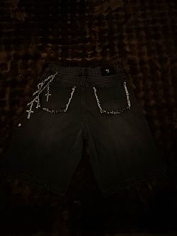Chrome Hearts Black Denim Shorts