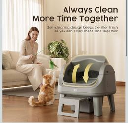Open Top Self Cleaning Cat Litter Box