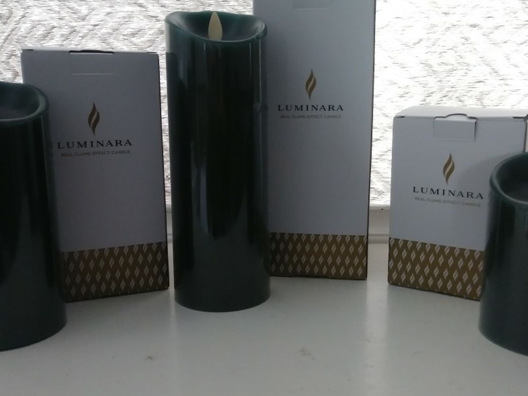 Luminara Real Flame-effect Led Wax Candles Set Of 3 With Remote