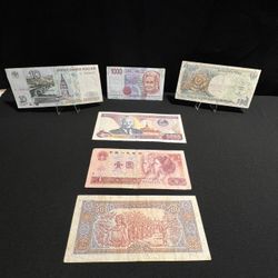 Lot Of Older Foreign Paper Currency
