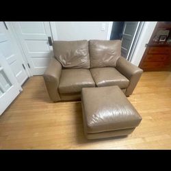 Leather Couch With Ottoman 