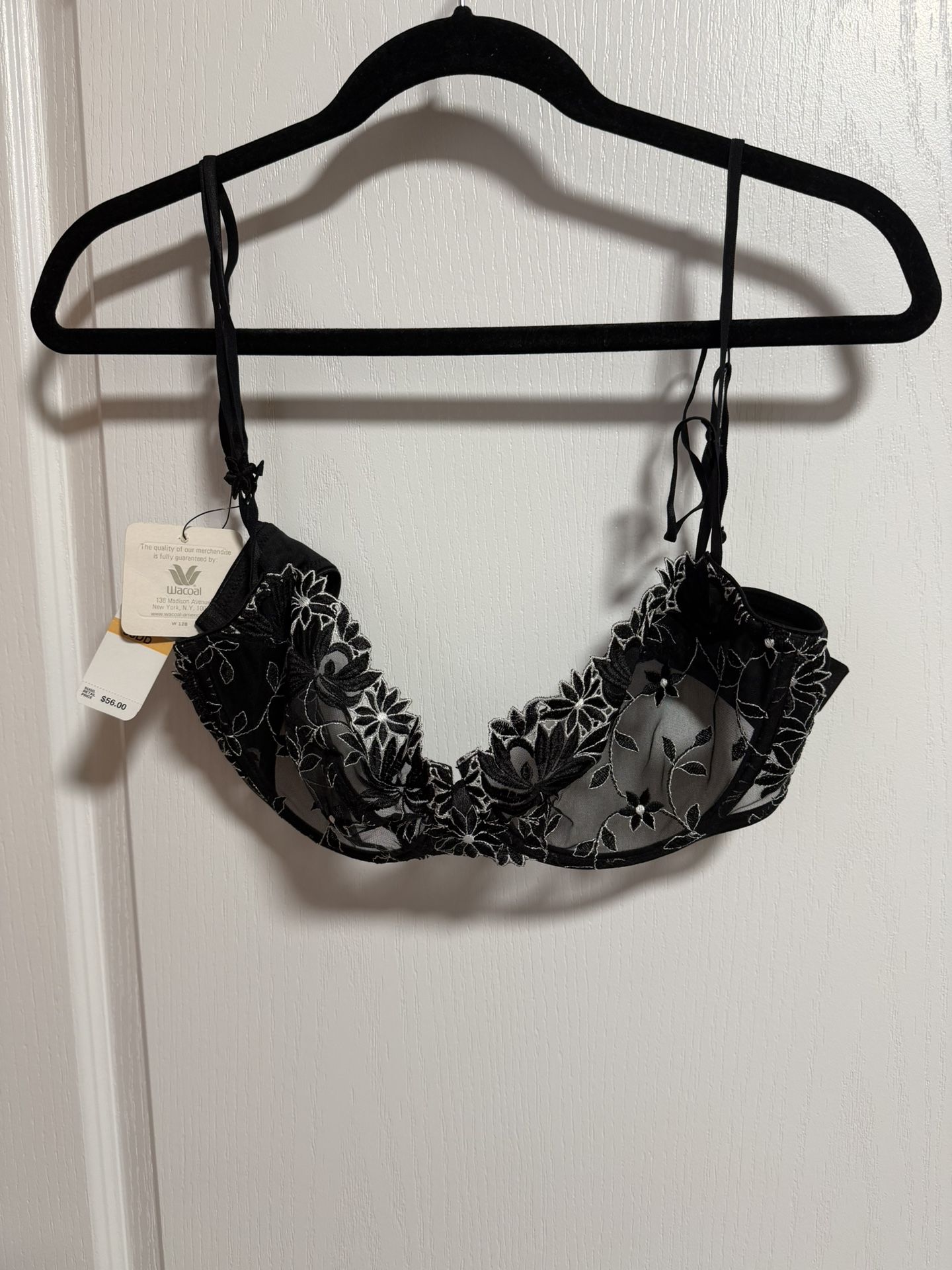 Wacoal Black Floral Lace Bra