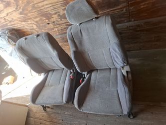 Gray Cloth Car Seats with Seatbelts – Set of 2