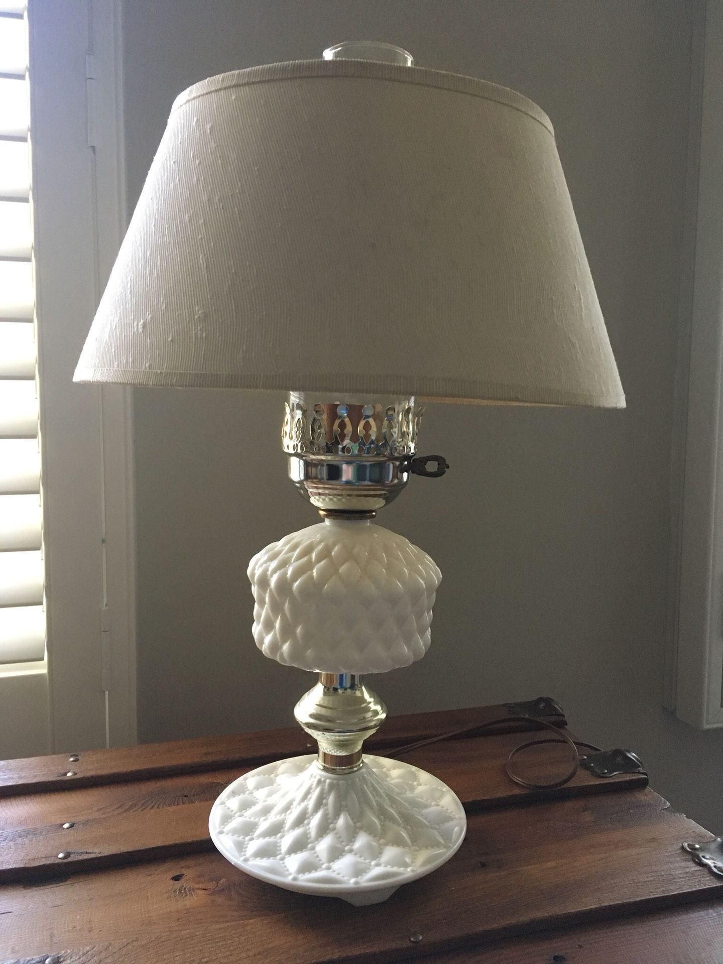 Milk Glass Vintage 1960s Lamps - PRICE REDUCED