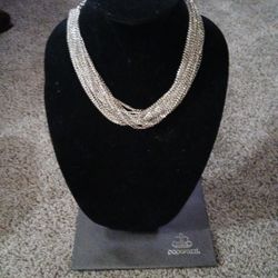 Silver Necklace + Earrings 