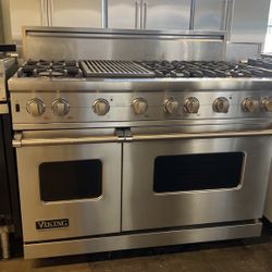 Viking 48”wide Gas Range Stove In Stainless Steel With Grill 