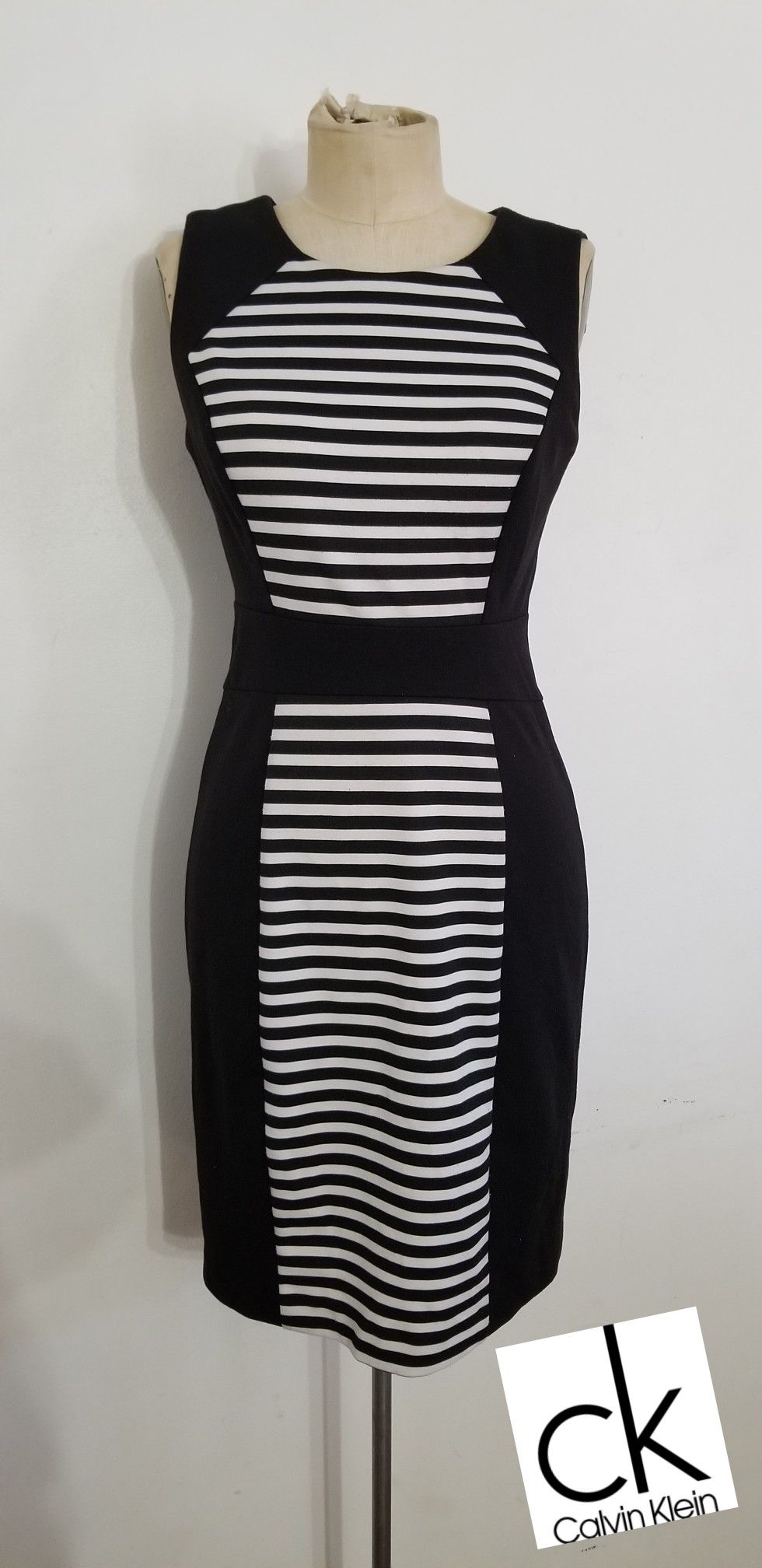 Black and white striped Calvin Klein dress size 2