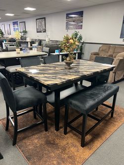 6PC Counter Height Dining Table Set
