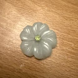 Jade authentic flower with centered stone $25