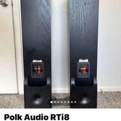 Polk Audio PSW505 12” Powered Subwoofer Speaker & 2 Polk Rti8 Tower Speakers 