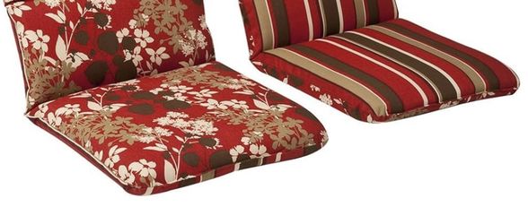 Pillow Perfect Reversible Indoor/Outdoor Chair Cushions Brown/Red Monserrat (2) 