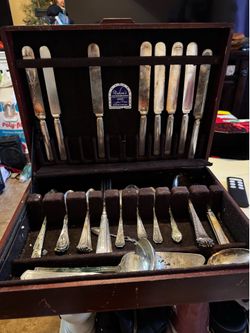 vintage plates silverware