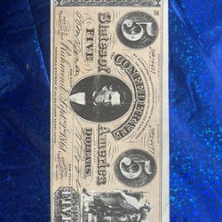 $5 Confederate USA 🇺🇸 