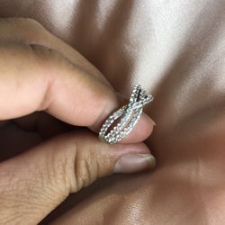 White Sapphire Stone Silver Ring