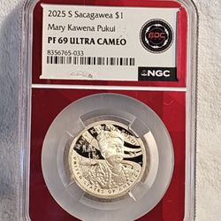 #399 Sacagawea PF69 Ultra Cameo Mary Kawena Dollar Coin 