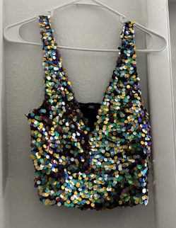 Zara Sequined Crop Top