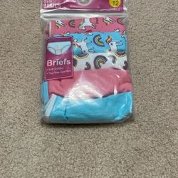 5 pack girls unicorn basics briefs (size: 12)