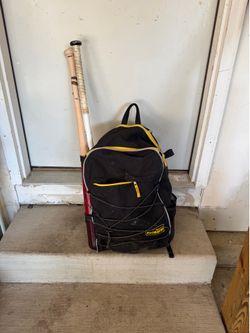 Baseball bag w/ items