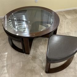 Ashley Cocktail Table W/ 4 Padded Seats