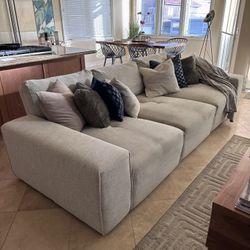 Grey Upholstered Couch / Grey Sofa - Very Comfortable 