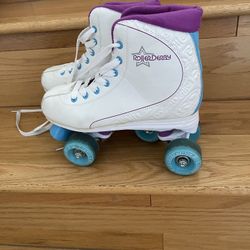 Roller Derby Roller Star Hightop Pink Blue Purple Quad Skates , size 8