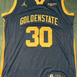 Golden State Warriors Navy  Blue 30 Curry  Statement Yellow Jersey