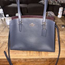 Navy Blue Coach Tote Purse
