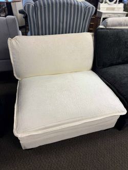 Sectional Middle Position Sofa for Living Room,Chenille Fabric,white