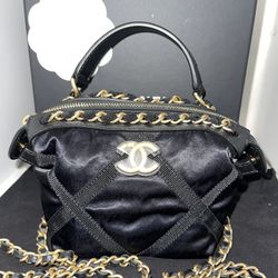 Chanel Black Satin Circle Bag
