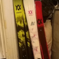 Skis And Salmon Ski Boots