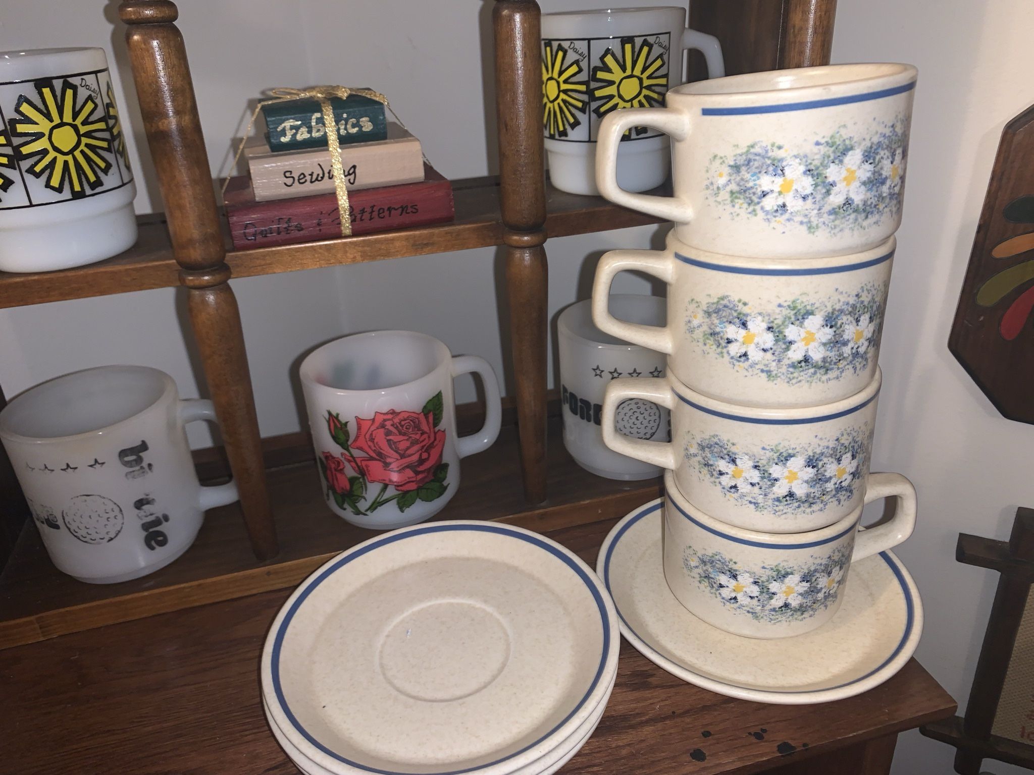 Vintage Temper ware By Lenox Coffee And Saucers