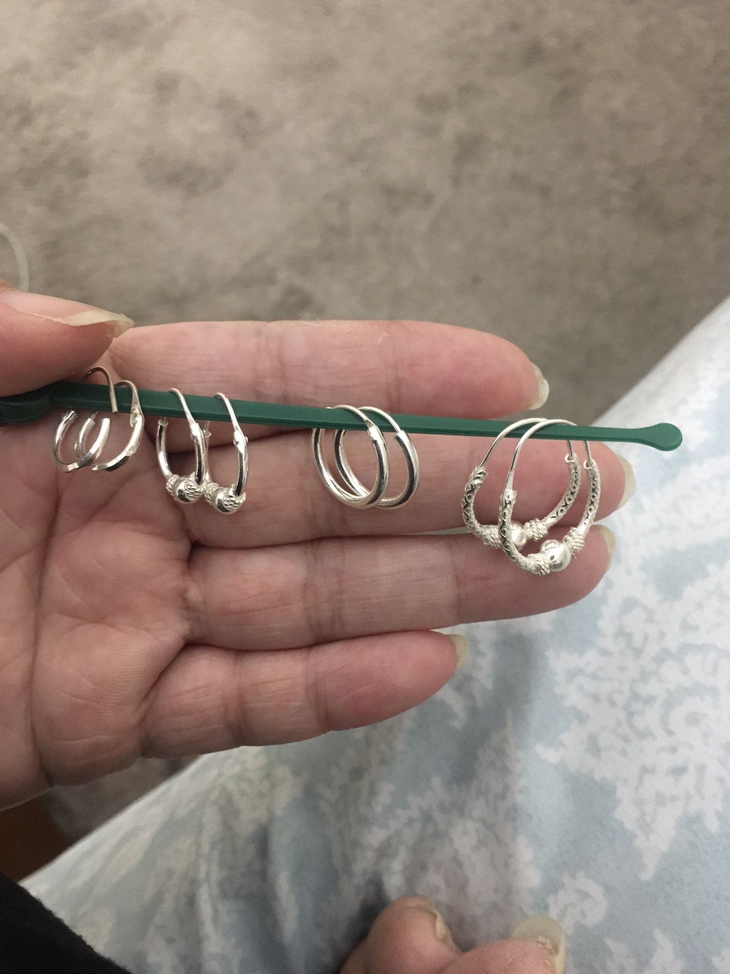 Real Silver Hoop Earrings 