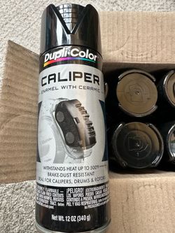 DUPLI-COLOR 12OZ GLOSS BLACK BRAKE CALIPER SPRAY PAINT