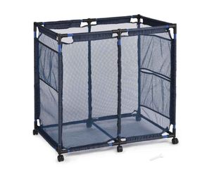 Mesh Pool Storage Bin Rolling Cart Organizer 35x33x22 in Blue - New Year’s Sale