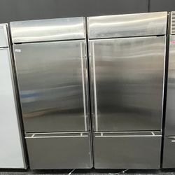 Built In Stainless Steel Monogram 72 Inch Fridge Bottom Freezer Set