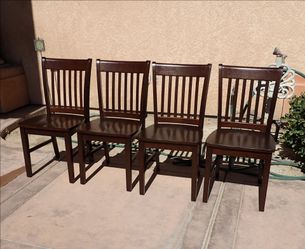 New Set of 4 Wooden Chairs Mahogany Finish