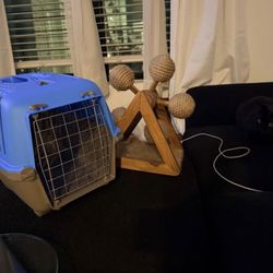 Pet Crate And Cat Toy