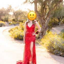 Formal Red Sequin Dress