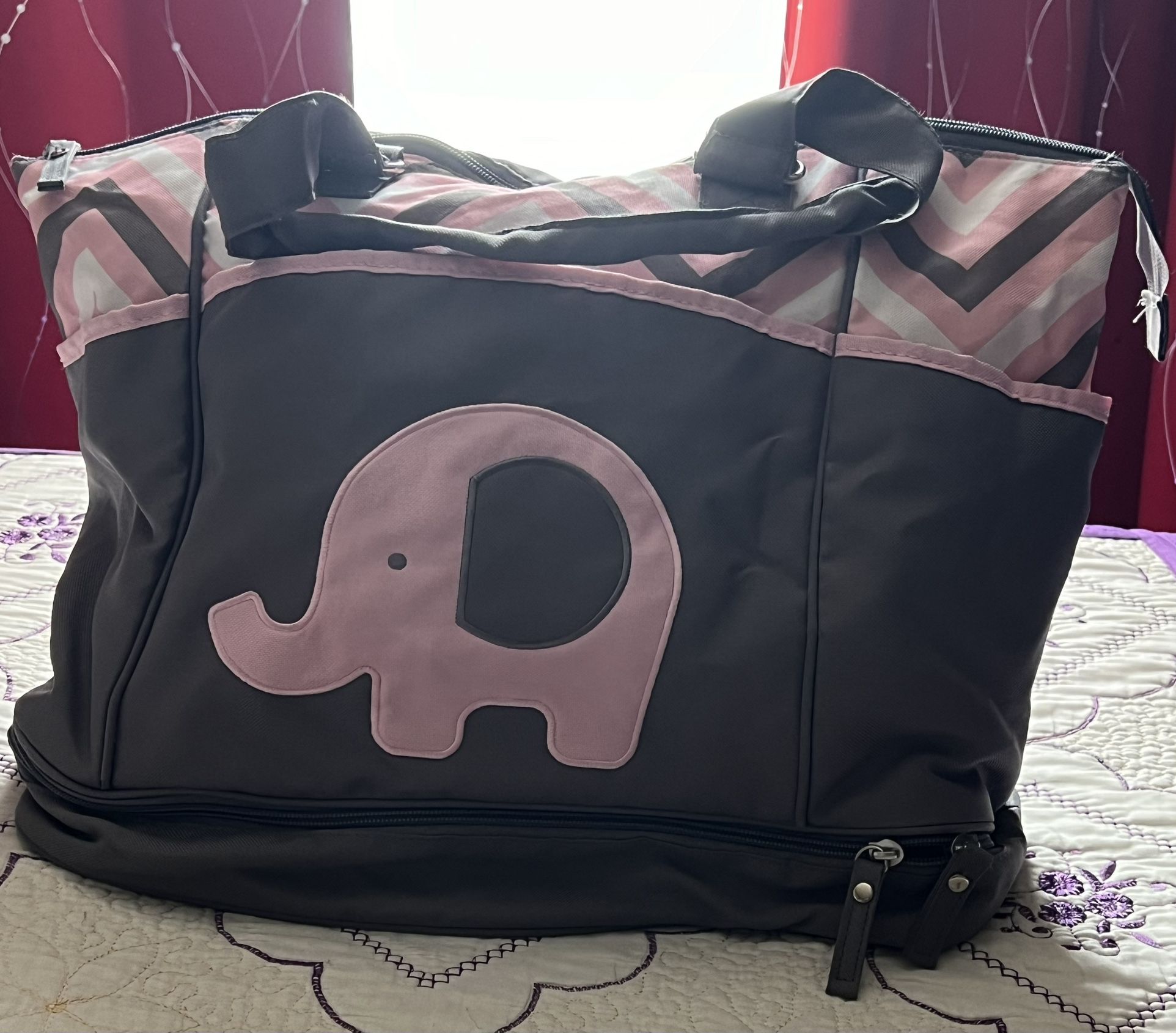 Pink Elephant Diaper Bag