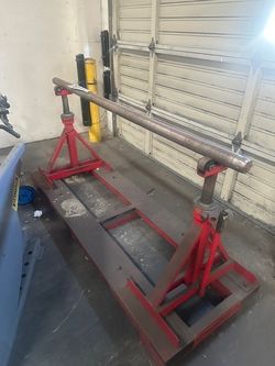 Stationary Red Wire Reel Stand