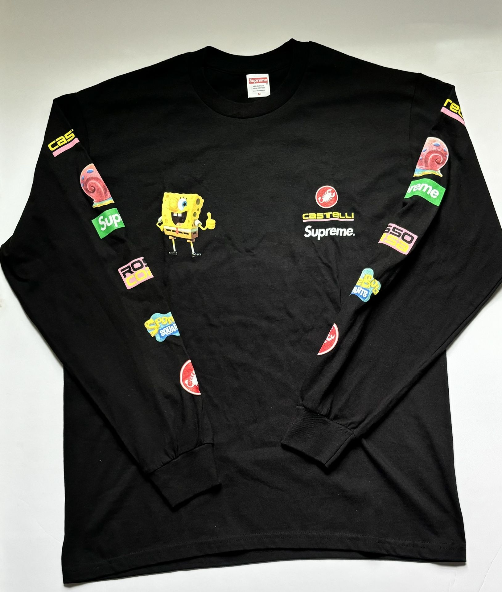 Black Supreme SpongeBob L/S Tee Sizes medium,large