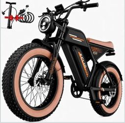 Electric Bike for Adults, 20" Fat Tire Ebike with 1200W Peak Motor, 48V Removable Battery Up to 65 Miles Range, Full Suspension, 7-Speed Moped-Style E