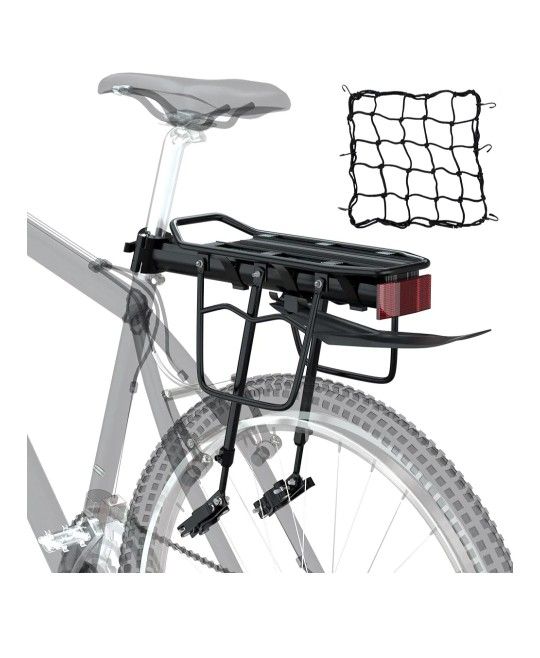 NEW! Bike Cargo Rack w/Fender & Reflective Logo, Quick Release Mountain Road Bicycle Rear Racks,Universal Adjustable Bike Luggage Touring Carrier Rac