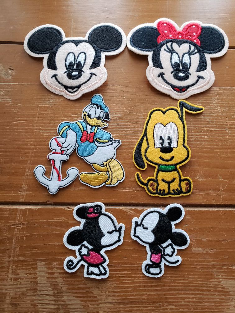 Mickey mouse 6 patch lot iron on Iron On patch or sewed on