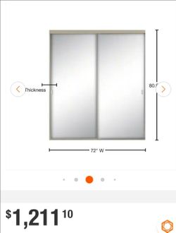 72 in. x 80-1/2 in. Style Lite Brushed Nickel Aluminum Frame Mirrored Interior Sliding Closet Door