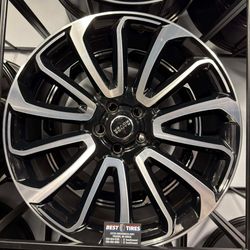 (Set of 4) New 22’ Inch Range Rover Autobiography Wheels Rims 22x9.5 offset +45 5x120 Machined Black