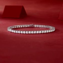 Tennis Bracelet pass tester SOLID 925Sterling Silver MOISSANITE 7" 2mm