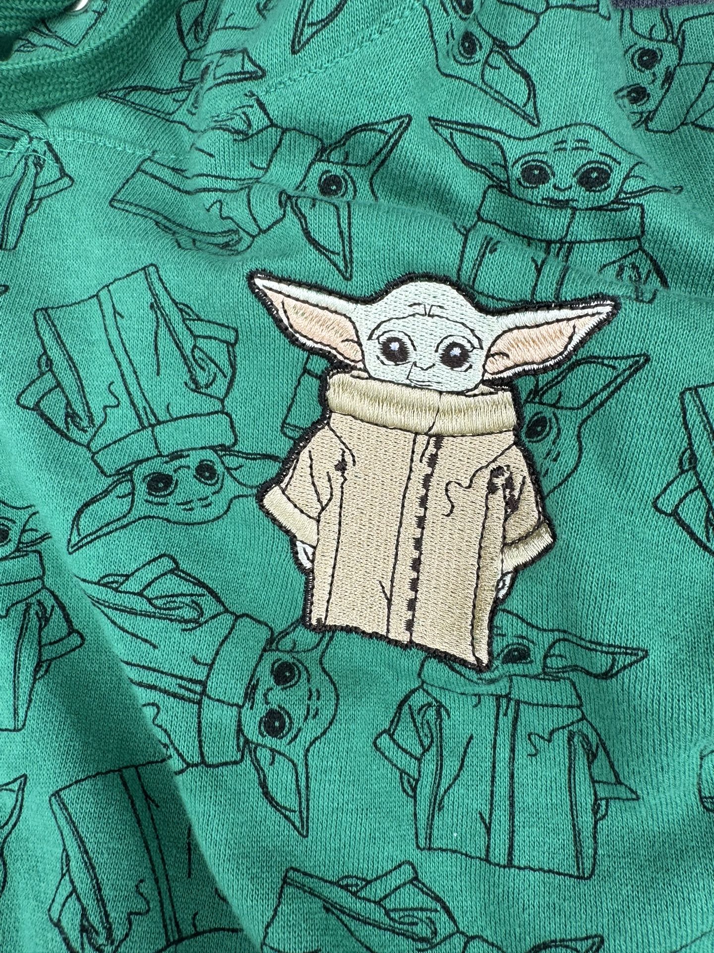 Star Wars Green Yoda Print Hoodie Pullover Embroidered Yoda Size 3XL/XG(21)